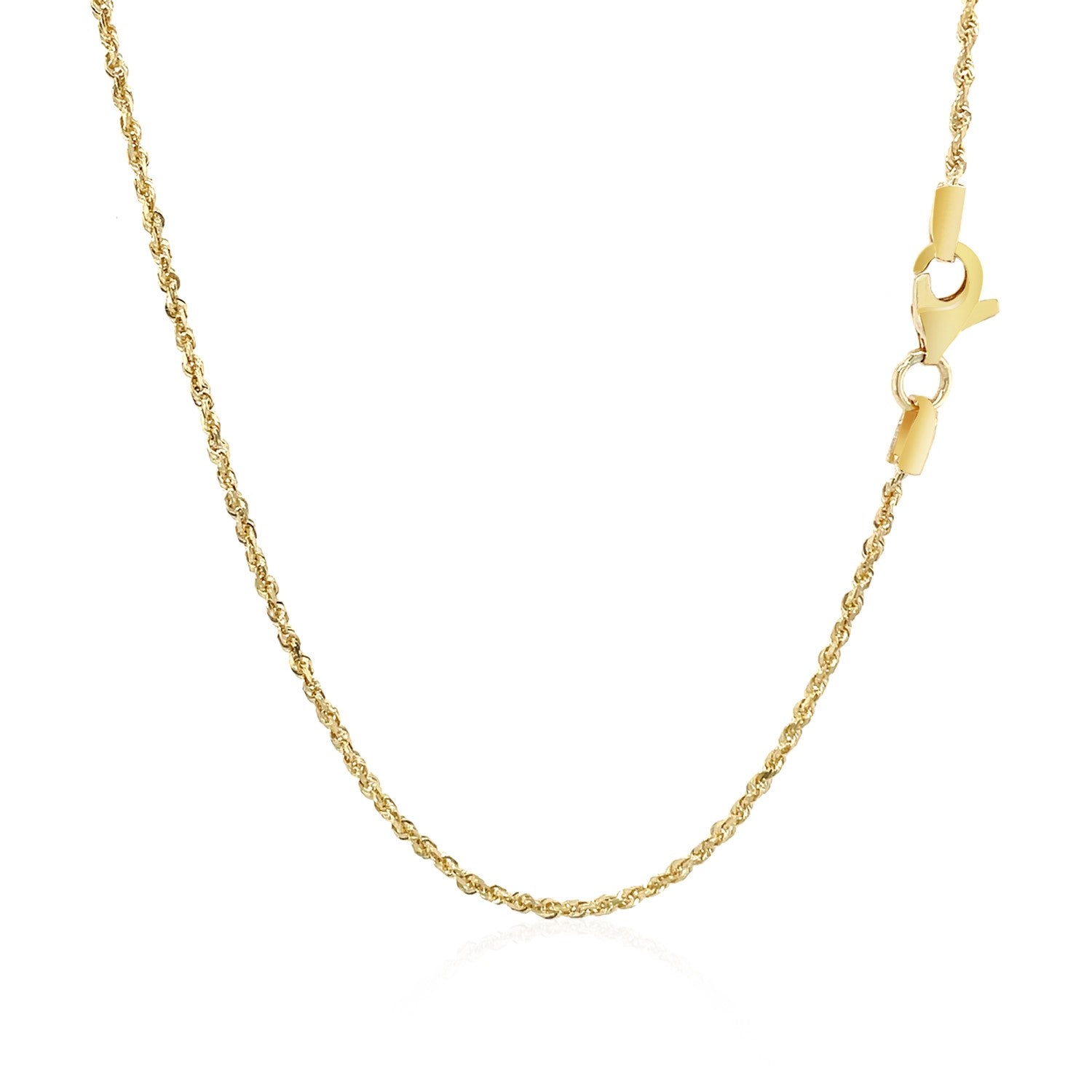 14k Yellow Gold Solid Diamond Cut Rope Chain (1.40 mm)