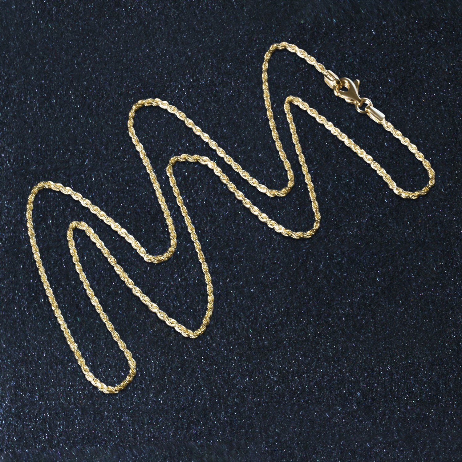 14k Yellow Gold Solid Diamond Cut Rope Chain (1.40 mm)