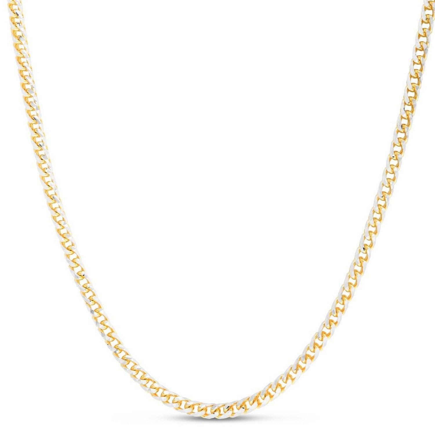 14k Yellow Gold Round Pave Franco Chain (4.00 mm)