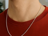 14k White Gold Solid Diamond Cut Rope Chain (1.40 mm)
